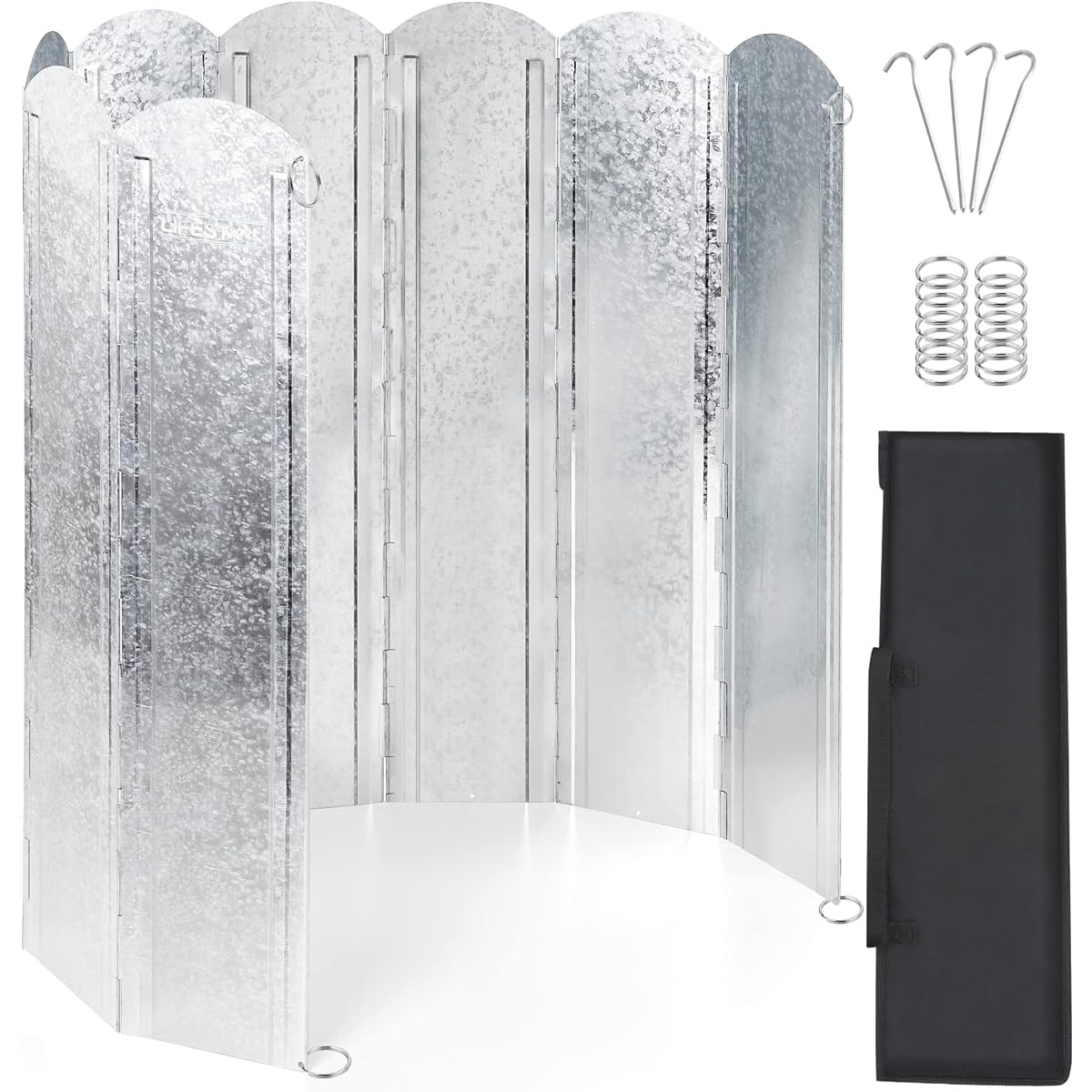 Windscreen Bonfire Reflector Large Reflector Windshield Windshield 40cm 50cm 8 Pieces Foldable Galvanized Steel Sheet Heat Resistant Wear Resistant Bonfire Stand Barbecue Camping 2022 Storage Bag Included Ring Included