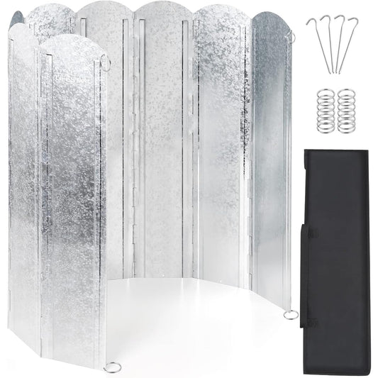 Windscreen Bonfire Reflector Large Reflector Windshield Windshield 40cm 50cm 8 Pieces Foldable Galvanized Steel Sheet Heat Resistant Wear Resistant Bonfire Stand Barbecue Camping 2022 Storage Bag Included Ring Included