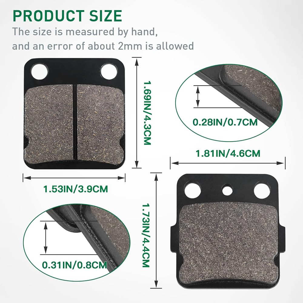 CYLETO Yamaha YFM350FX WOLVERINE 350 YFM 350FX 1995-2004 Front and rear brake pad