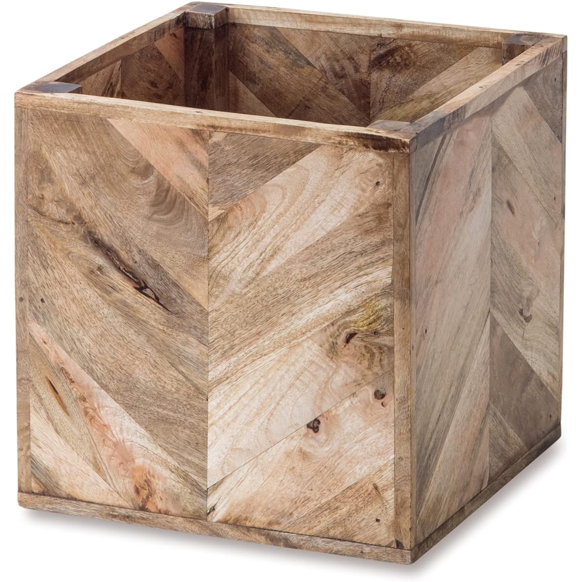 Posh Living Herringbone Pot Cover Wood W32 x D32 x H32cm 41339