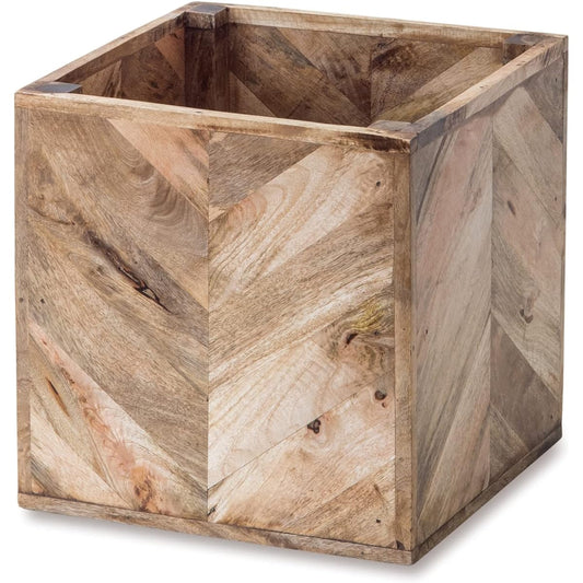 Posh Living Herringbone Pot Cover Wood W32 x D32 x H32cm 41339