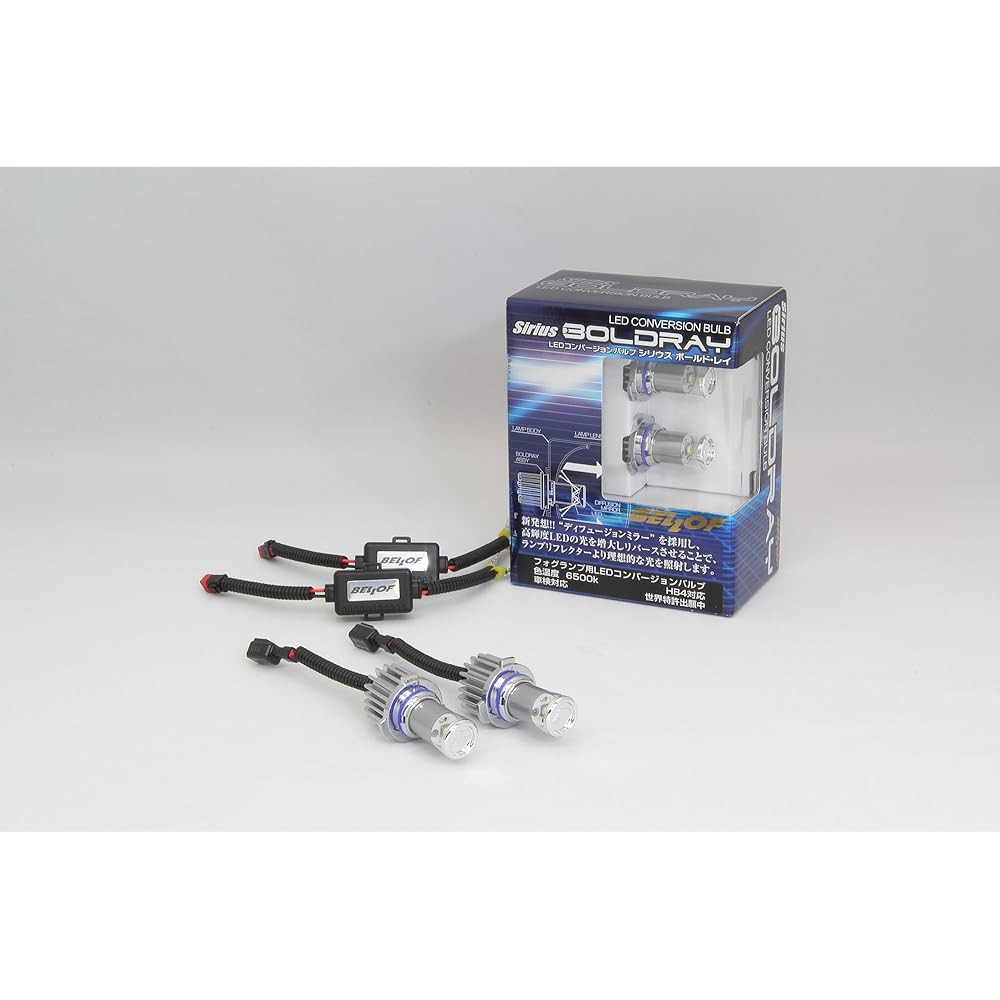 BELLOF LED fog lamp HB4 6500K Achieves beautiful light distribution with patented diffusion mirror Beautiful white light DBA1302