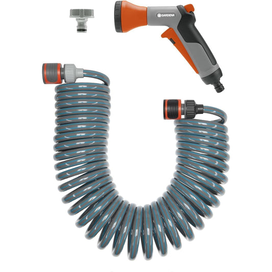 GARDENA Spiral Hose 10m Length with Nozzle Set 18424-20