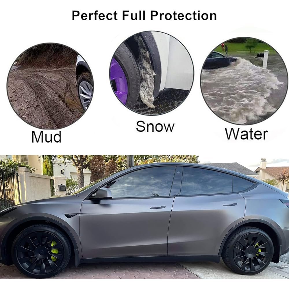 NANSURE Mad Flap 2020 2022 2022 2023 2024 TESLA Model Y Mud Flap Splash Guard Guard Guard Mad Mad Flap Car Accessory Model No need to make a hole