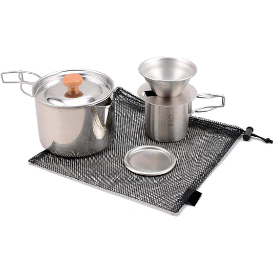 Katari Shoji PTYGRACE Outdoor Camping Cooker Set Kettle Cooker & Coffee Dripper Set Made in Japan