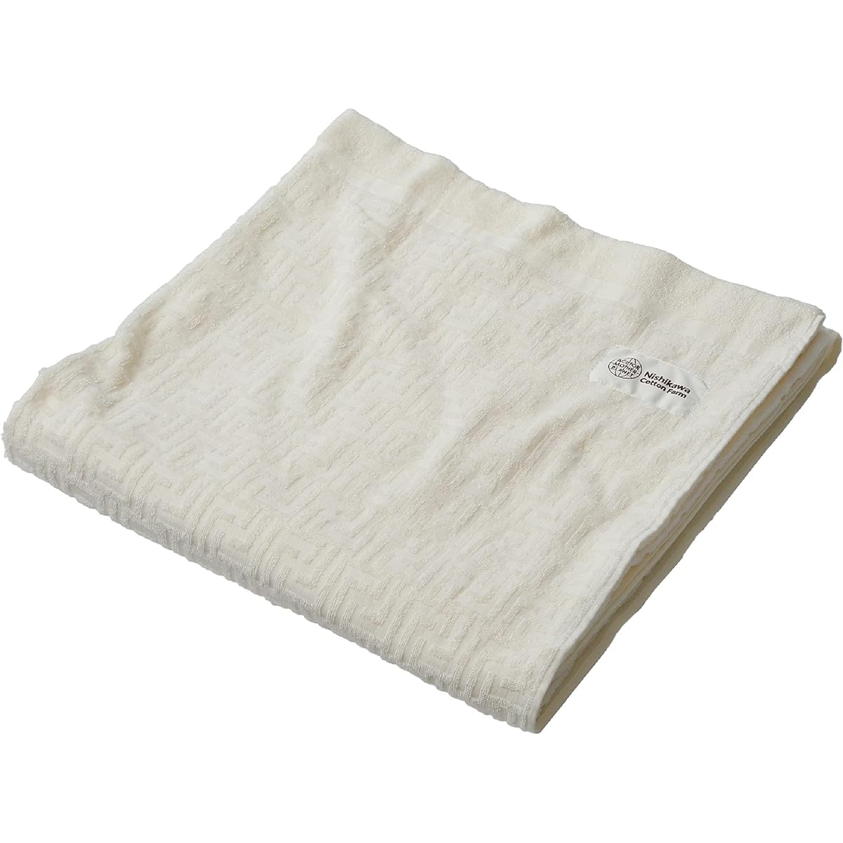 Nishikawa 203271176 Nishikawa Cotton Farm 100% Organic Cotton Towel Blanket, Single Ivory, 100% Organic Cotton, 100% Pesticide-Free Method, Soft and Gentle to the Touch, Design that Blends Into Your