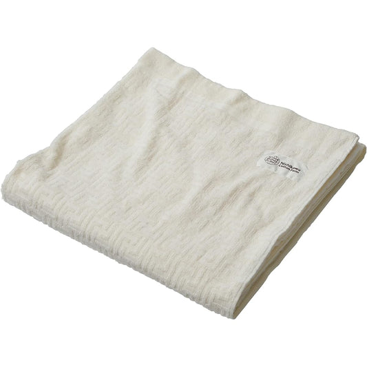 Nishikawa 203271176 Nishikawa Cotton Farm 100% Organic Cotton Towel Blanket, Single Ivory, 100% Organic Cotton, 100% Pesticide-Free Method, Soft and Gentle to the Touch, Design that Blends Into Your