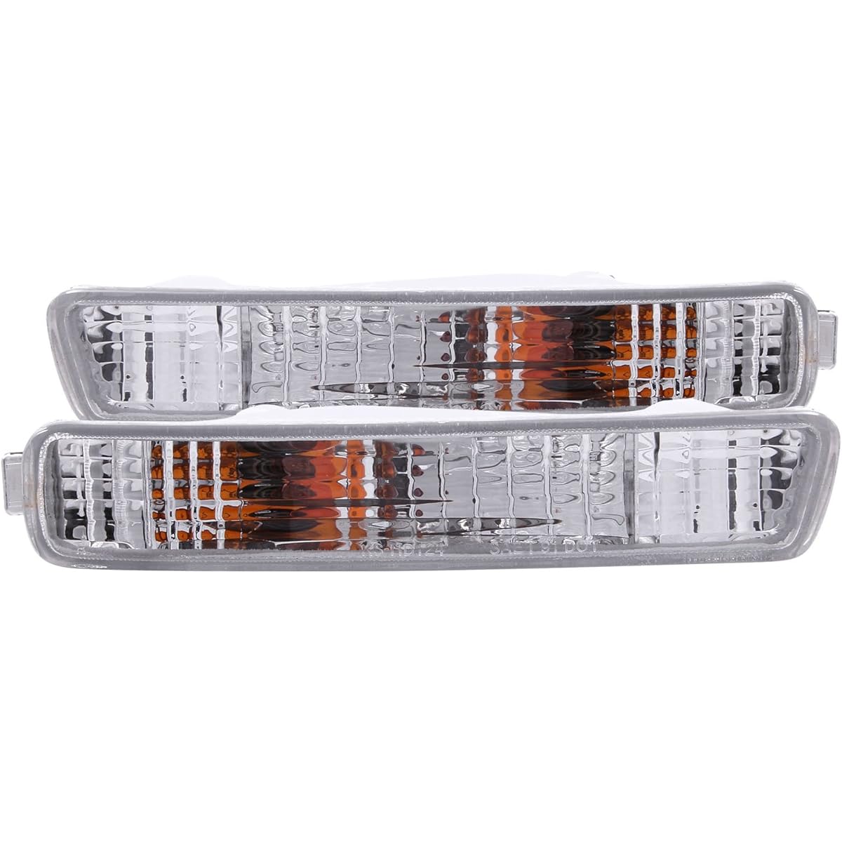 ANZO USA 511008 Honda Accord Chrome Euro Amber Reflector with Bumper Light Assembly- (sold in pairs)