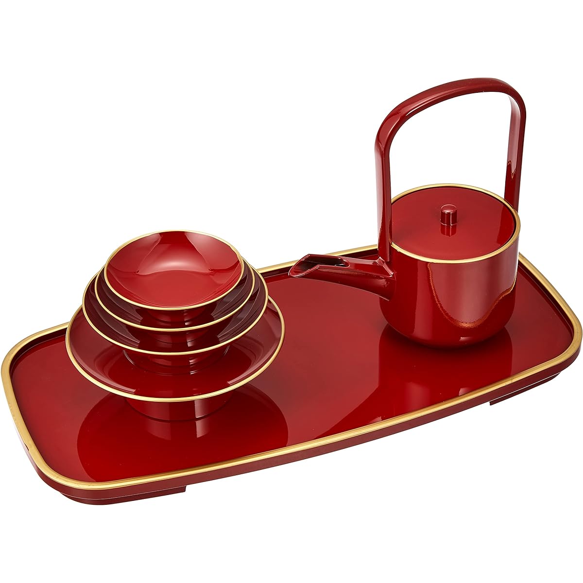 Mitani Yamanaka Lacquerware Yamanaka-nuri Vermillion Paint Oval Tosoki Shubuchi Kin-nuri 3867