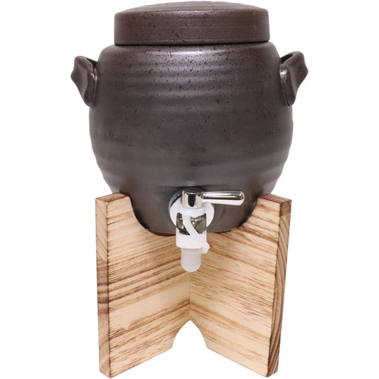 Black ceramic glaze-blown multi-server (1.8L) [18 x 17cm 1,800cc 1400g] [Shochu server] Imported | Restaurants, inns, Japanese tableware, restaurants, stylish tableware, commercial use