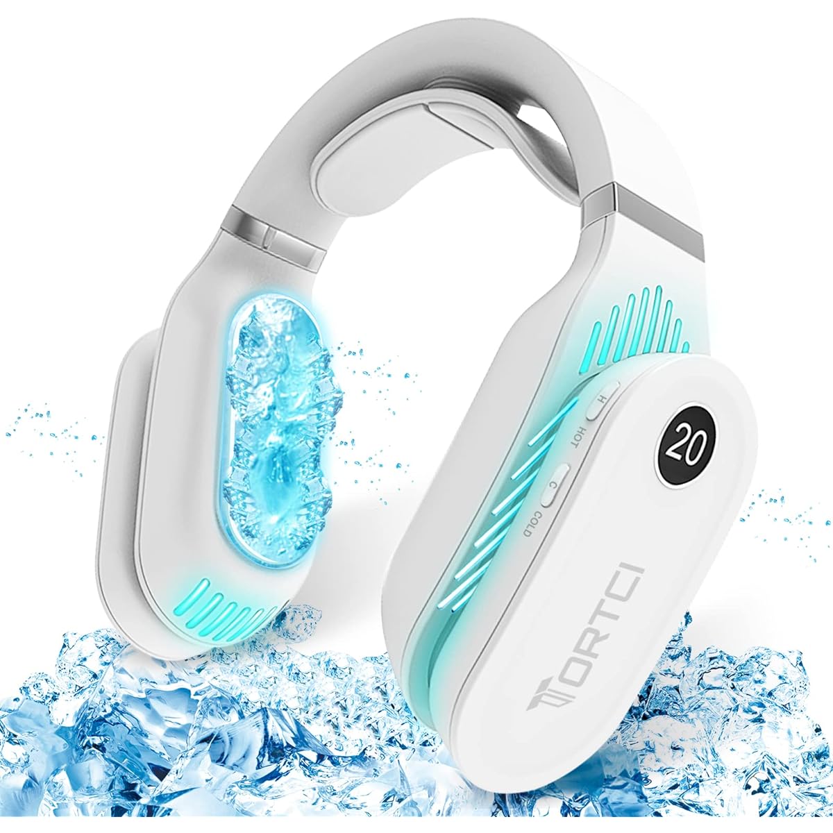 Neck Cooler, Cooling Plate, Neck Heater, Neck Fan, Silent, No Blades, Instant Cooling, Hot & Cooling, For Summer and Winter, Air Conditioning/Heating, USB Rechargeable, 2600 mAh, Large Capacity,
