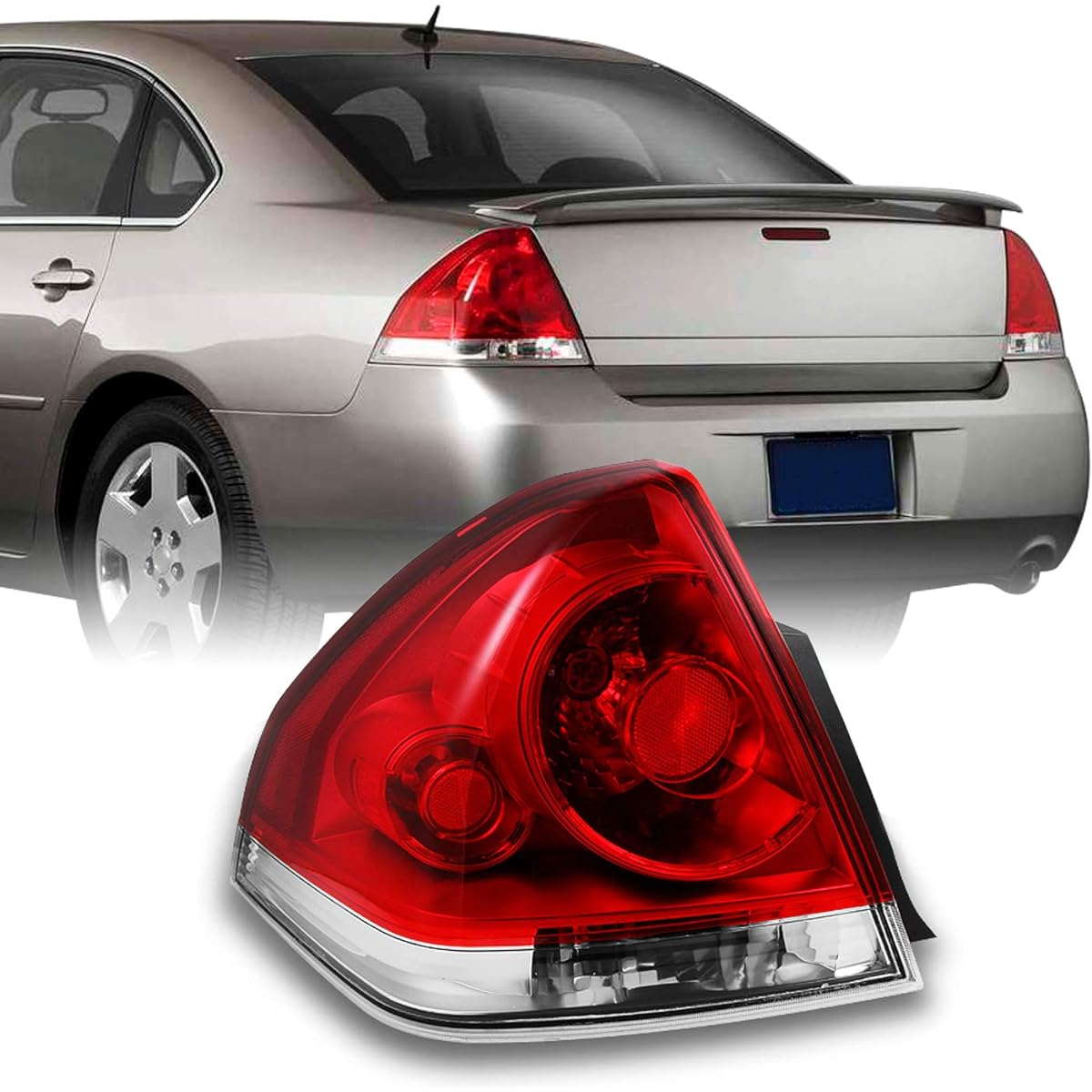 Akkon - Chevrolet Impala replacement Red Clear Tail Light Driver Reliable Lamp