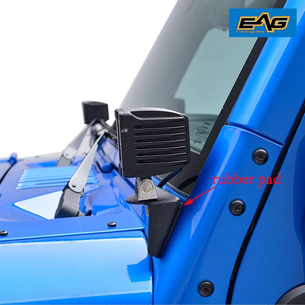 EAG LED Light Floor Glass Mount Corner Redistraded Bracket Kit 07-18 For JK