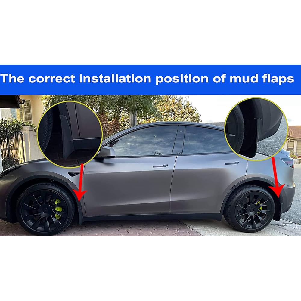 NANSURE Mad Flap 2020 2022 2022 2023 2024 TESLA Model Y Mud Flap Splash Guard Guard Guard Mad Mad Flap Car Accessory Model No need to make a hole