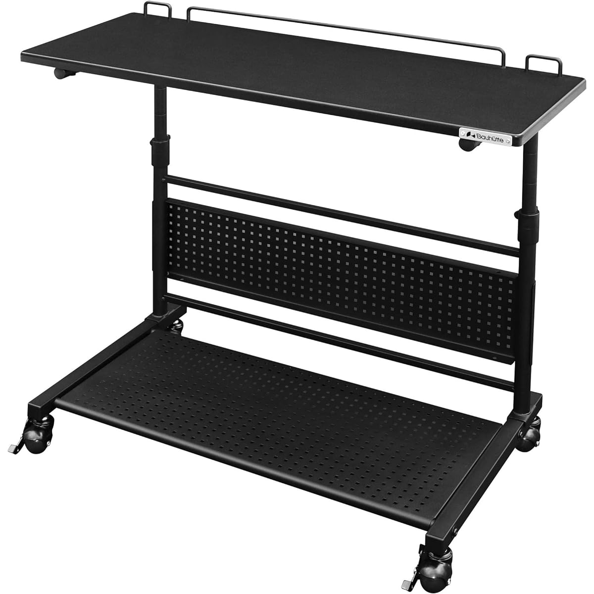 Bauhutte Long Side Table Liftable Slim Bed (Width 80 x Depth 41 x Height 60~80 cm) BHT-800S-BK