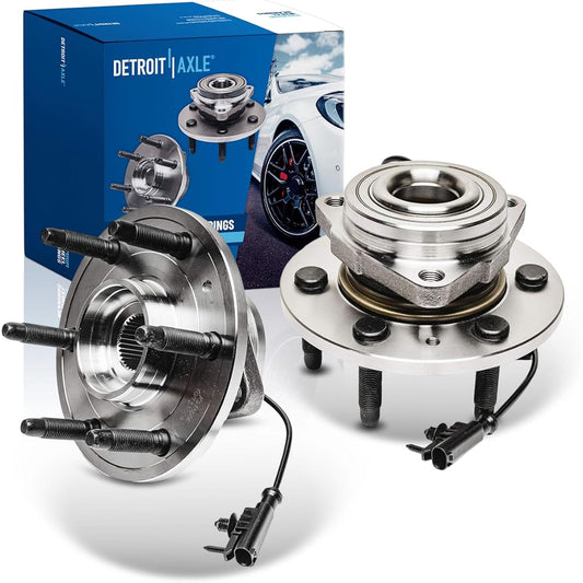 DETROIT AXLE -4WD Front Wheel Bearing and Hub Againburi Replacement Chevrolet Sabarban Taho Silverado GMC Yukon Sierra 1500 Cadillac Escaled -2 pieces