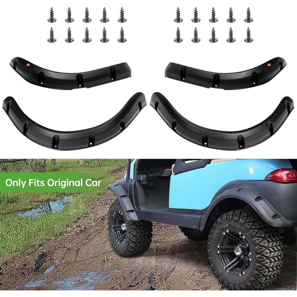10L0L Frontor Fender Flare Club Car Turning Golf Cart 4 pieces with stainless steel screws (not suitable for modified models)