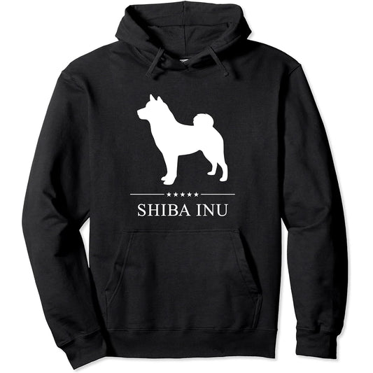 Shiba Inu White Silhouette Hoodie