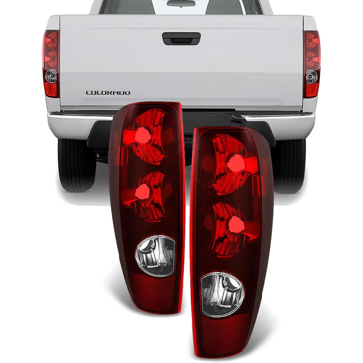Chevrolet Colorado/GMC Canyon Track Red Tail Light Driver Left+Passing Seat Right replacement pair