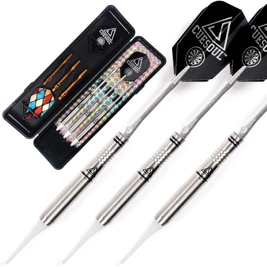 CUESOUL Soft Tip Tungsten Darts - Precision Barrel 16 Grams, 85% Tungsten Darts Set