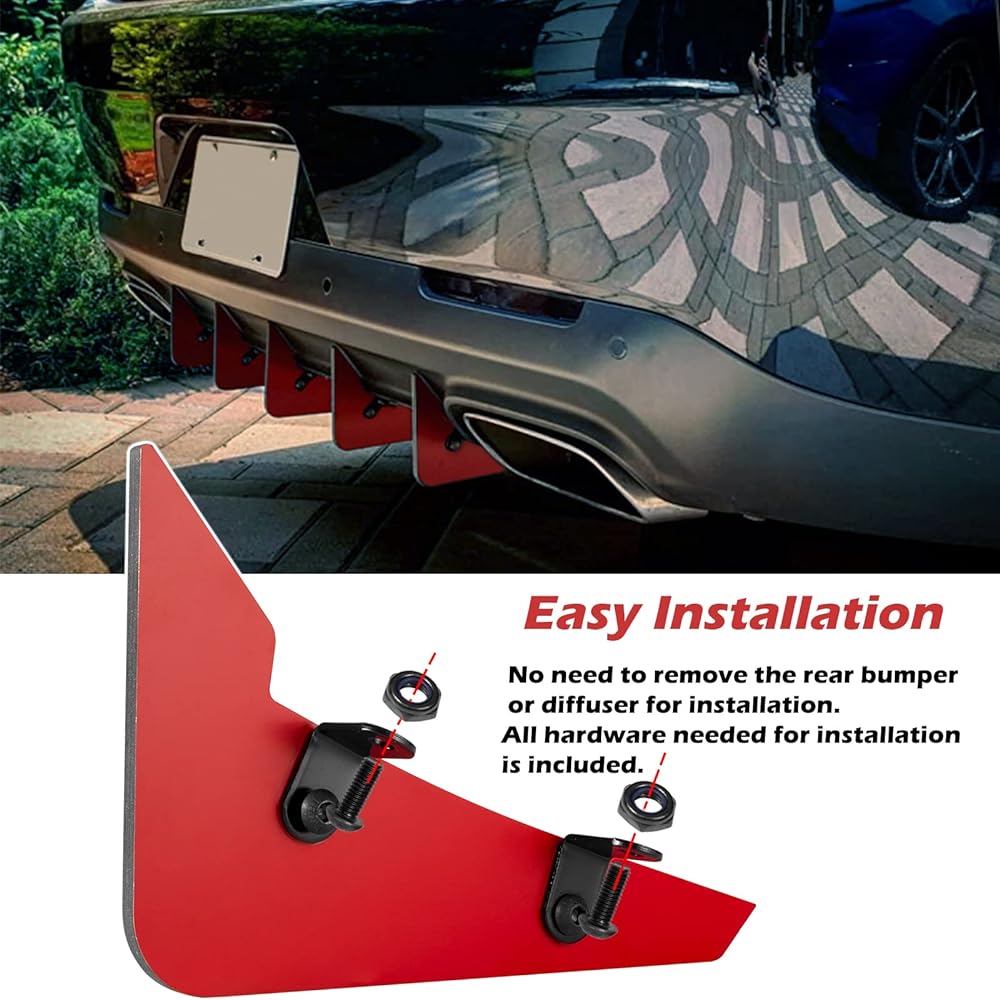 Rear Diffuser V3 5 Finset Dodge Challenger 2015-2022 Stockria Bumper, Redria Bumper Devil Shark Finn