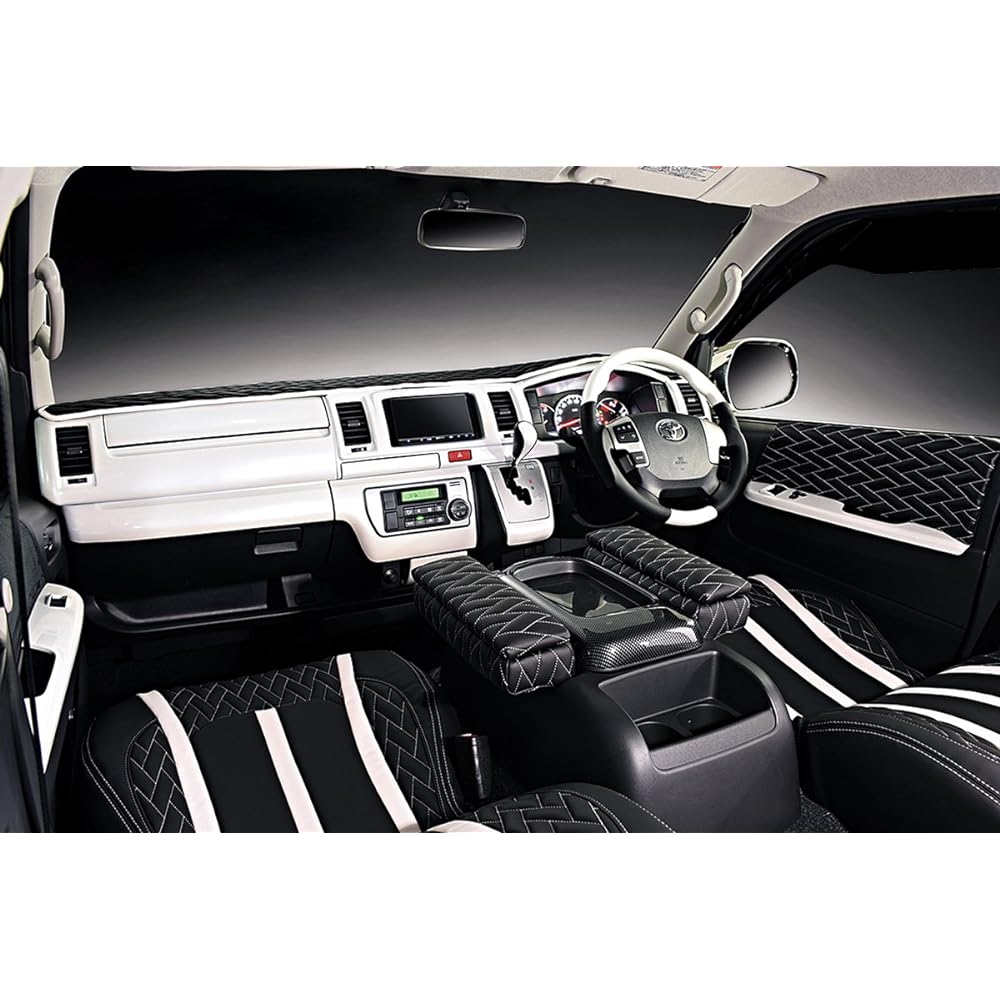 LANBO Original Interior Panel 15 Piece Set Toyota Hiace Regius Ace 200 Series Wide Car Type 1 Type 2 Type 3 White Pearl Crystal Shine 070 Dress Up Custom Parts LPH200W-070-15