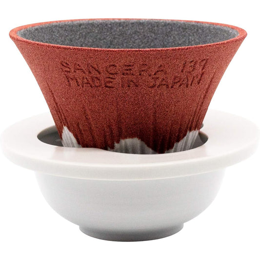 COFIL fuji ceramic coffee filter dripper with dedicated base and saucer red 1390400505