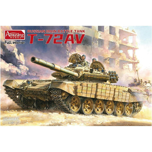Amusing Hobby 1/35 Soviet Army T-72AV Full Interior Plastic Model AMH35A041
