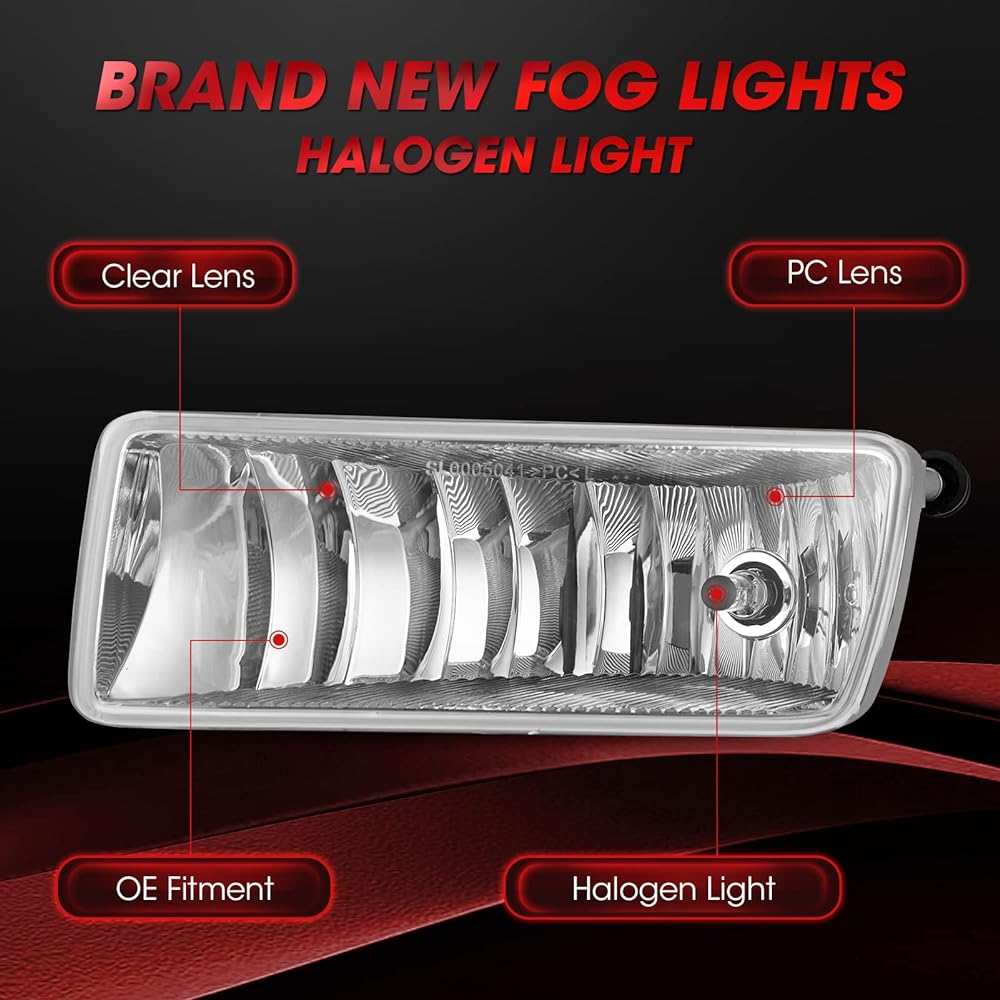 WeZEMLIGHT driving fog light lamp assembly kit 2006-2010 Ford Explorer 2007-2010 Explorer Sport Truck H10 12V 42W Halogen Light 1 with Halogen 1 Pair