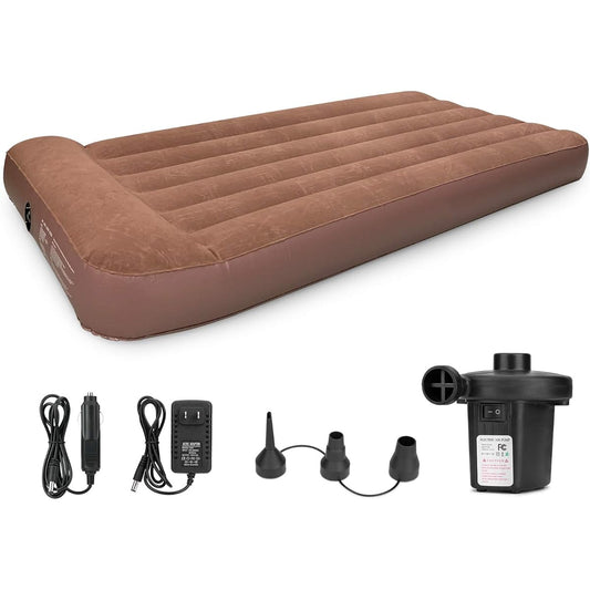 Air Mattress Besttrip Air Bed Inflatable Dimensions 190 x 99 x 25cm Inflatable Mat Air Bed Comes with Electric Air Pump Convenient Storage Camping Accessories Used as Sleeping Mat/Outdoor/Camping/Disaster Prevention Goods, etc.