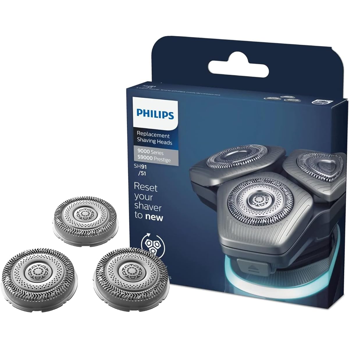 [Genuine] Philips Men's Shaver 9000 Series Replacement Blade SH91/51 Black