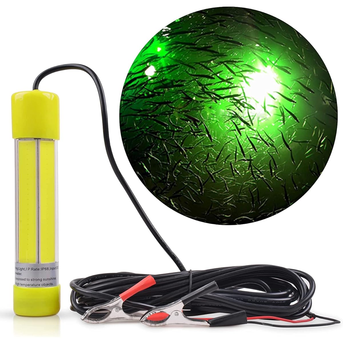 Fishing light LED underwater fishing light Fishing light 20W 12v 24v compatible Equipped with high brightness 120 LEDs 6M power cord Storage pouch included White Green Blue