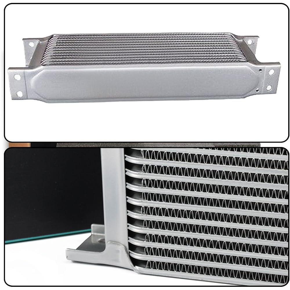 19 ROW AN10-10AN Universal racing aluminum engine transmission oil cooler black
