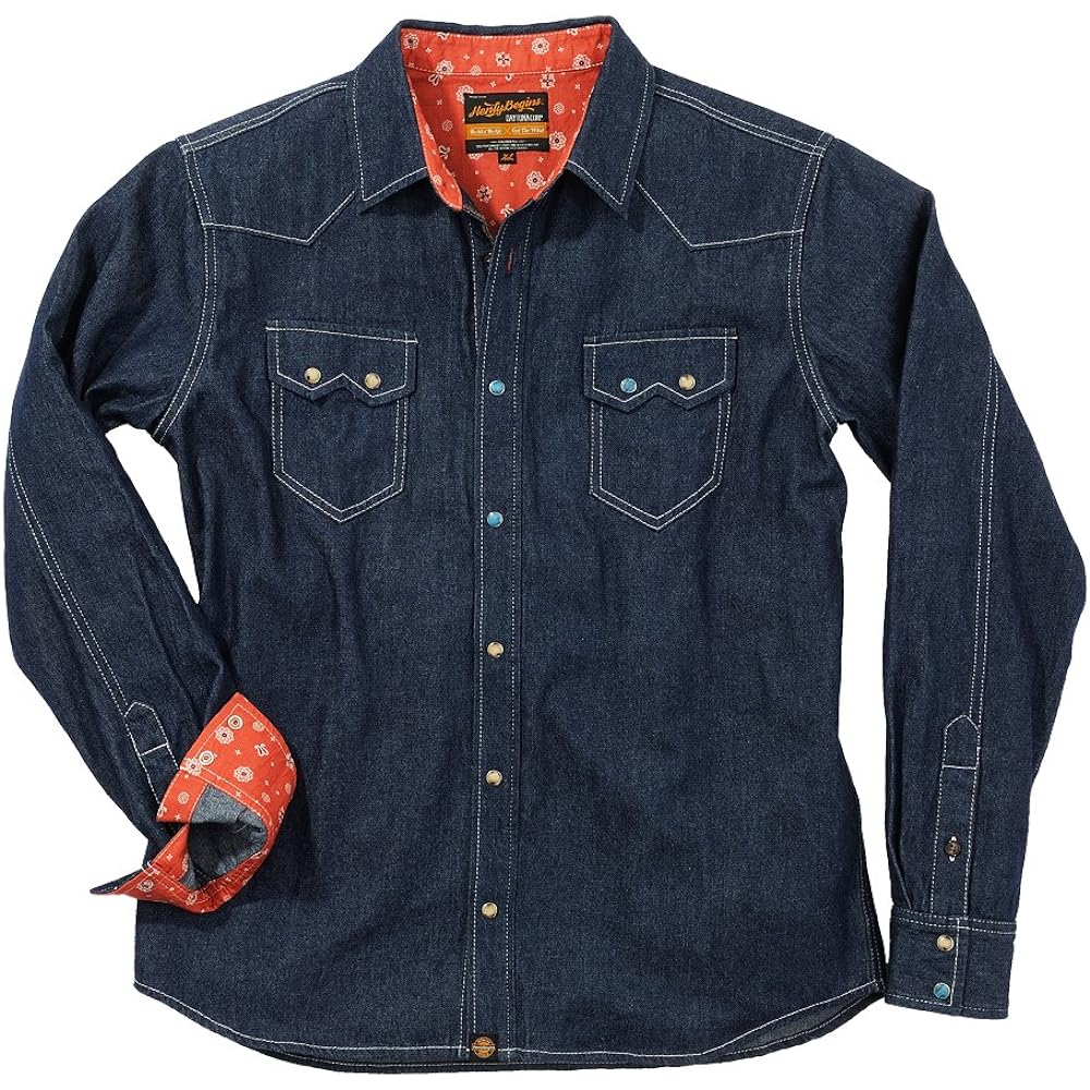 Henly Begins Daytona NHB1502 Denim Shirt Blue XL 93150