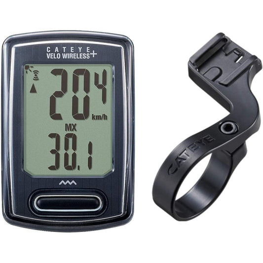 CAT EYE Cycle Computer VELO WIRELESS+ CC-VT235W Velo Wireless Plus Bicycle Speedometer Can Be Used Even in Rainy Weather Waterproof Backlight Time Calories Burned Japanese Instruction Manual Included