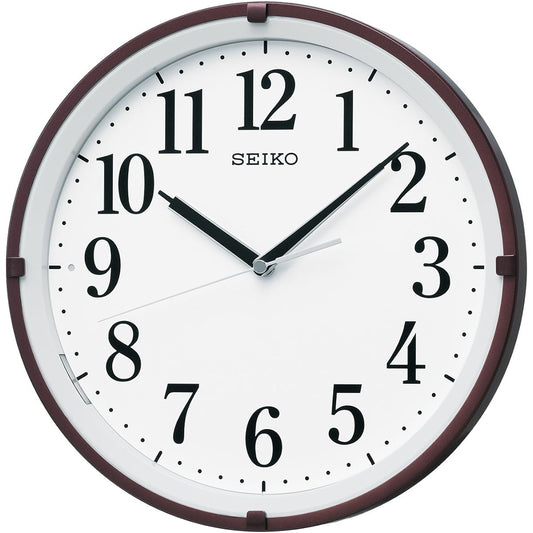 Seiko Clock Wall Clock Automatic Lighting Radio Wave Analog Visible at Night Brown Metallic KX205B SEIKO