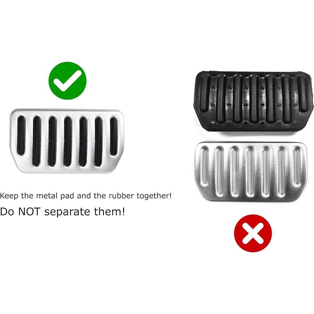 IJDMTOY Track Design Silver Aluminum Fut Pedal Cover 3 Points Set Subaru Impreza Outback Clostrek XV With Automatic Transmission