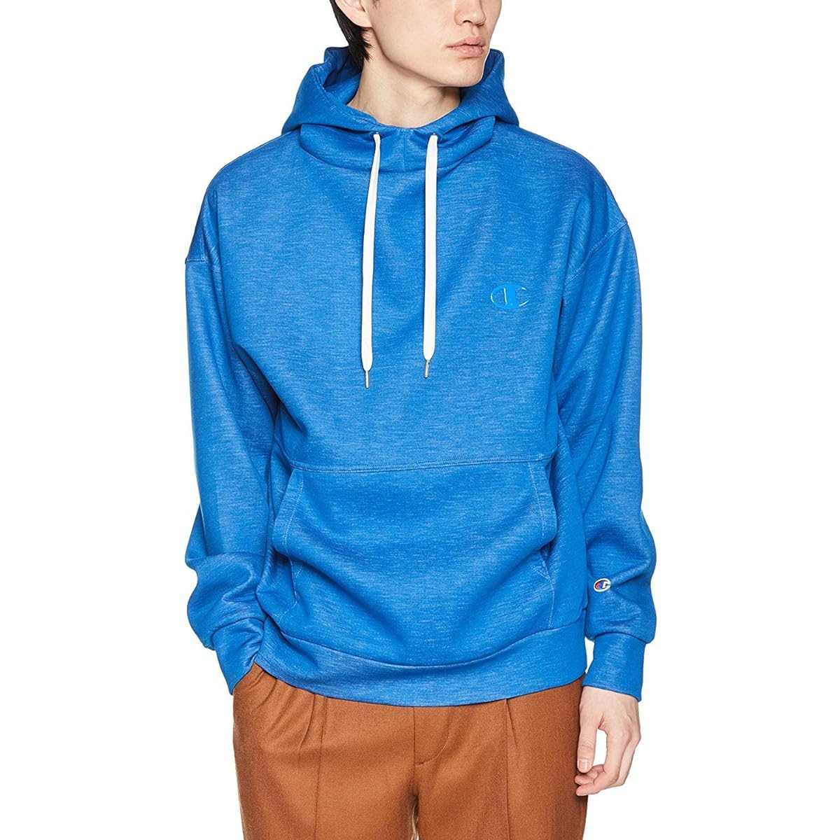 [Champion] Hoodie Sweatshirt Lightweight Highly Breathable Stretch One Point Logo Wrap Air C3-P110 Men's
