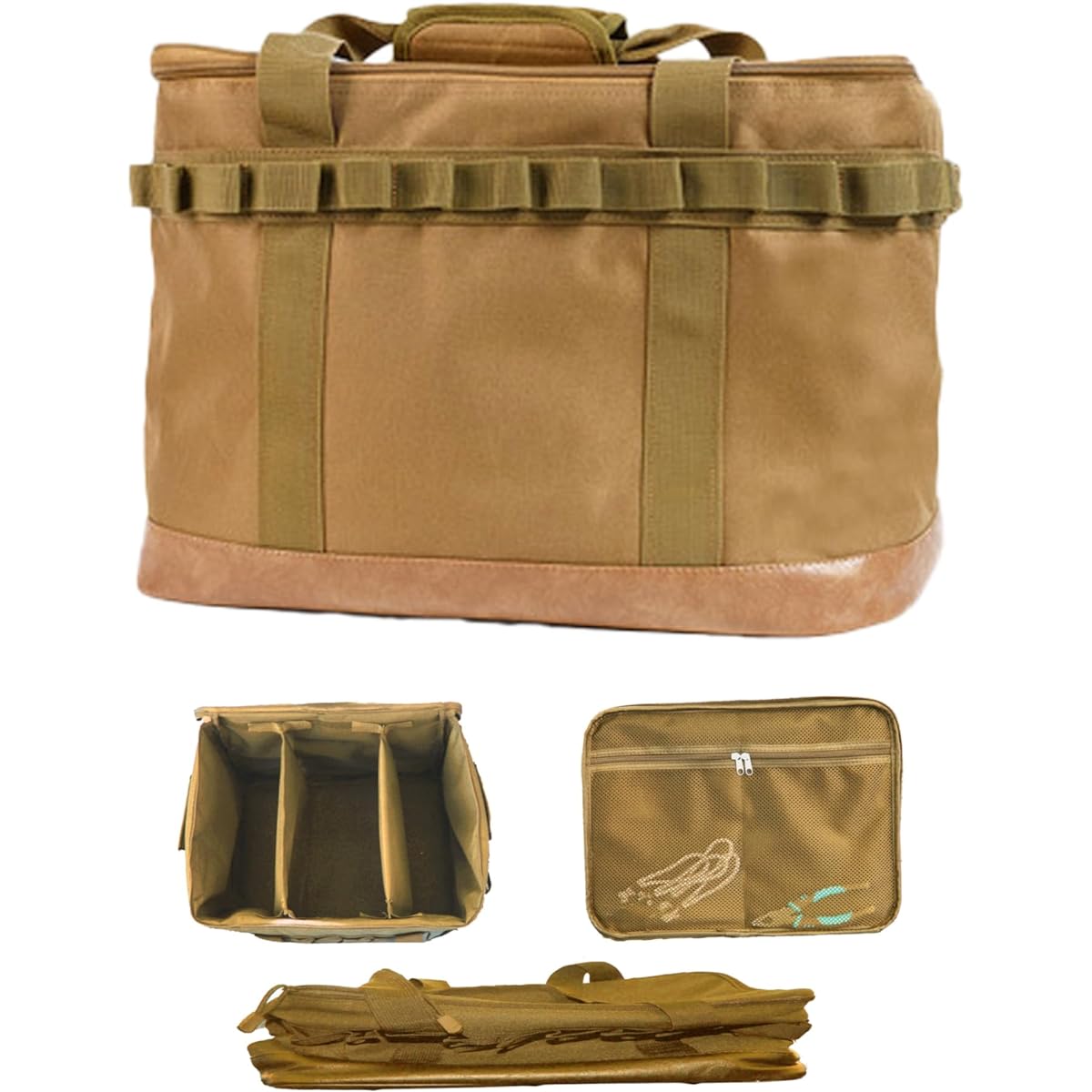 [Large capacity for easy storage of small items] ankley Container Box, Soft Container, Camping Storage Box, Outdoor Camping Gear, 39L, Lightweight (Beige)