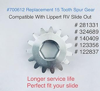 AAIOV 700612 Exchange 15 gear 10 DP/20 PA Lippert RV slideout system 281331 140409 324869 122837 or 123356