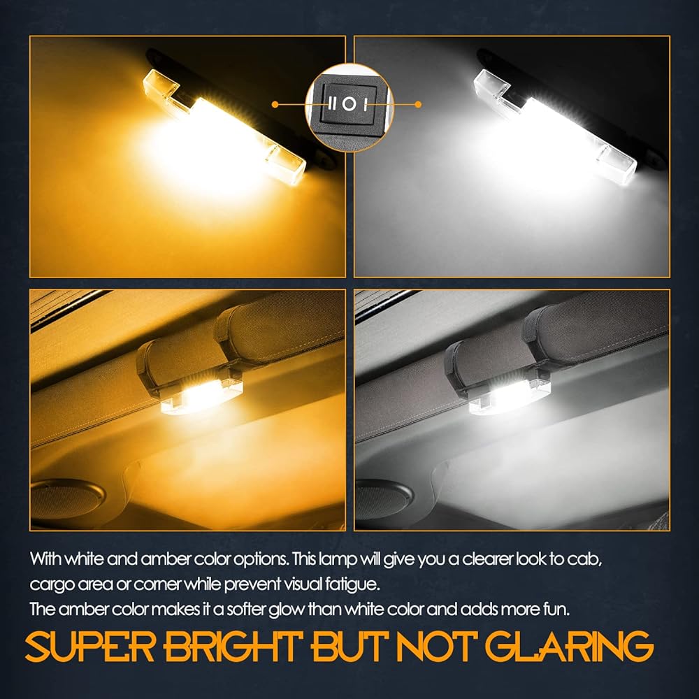 NIRIDER UTV Interior Light Universal Roll Bar Mount LED LED LED Light Utility Roll Cage Light Carticirite Interior Dome Light UTV ATV ATV ATV Polaris RZR CAN -AM Truck Car Off Road Car -White Amber