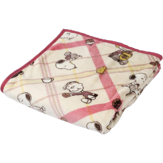 nishikawa [Nishikawa] Snoopy Blanket Single Washable Cafe Pattern Check Red FQ02505035
