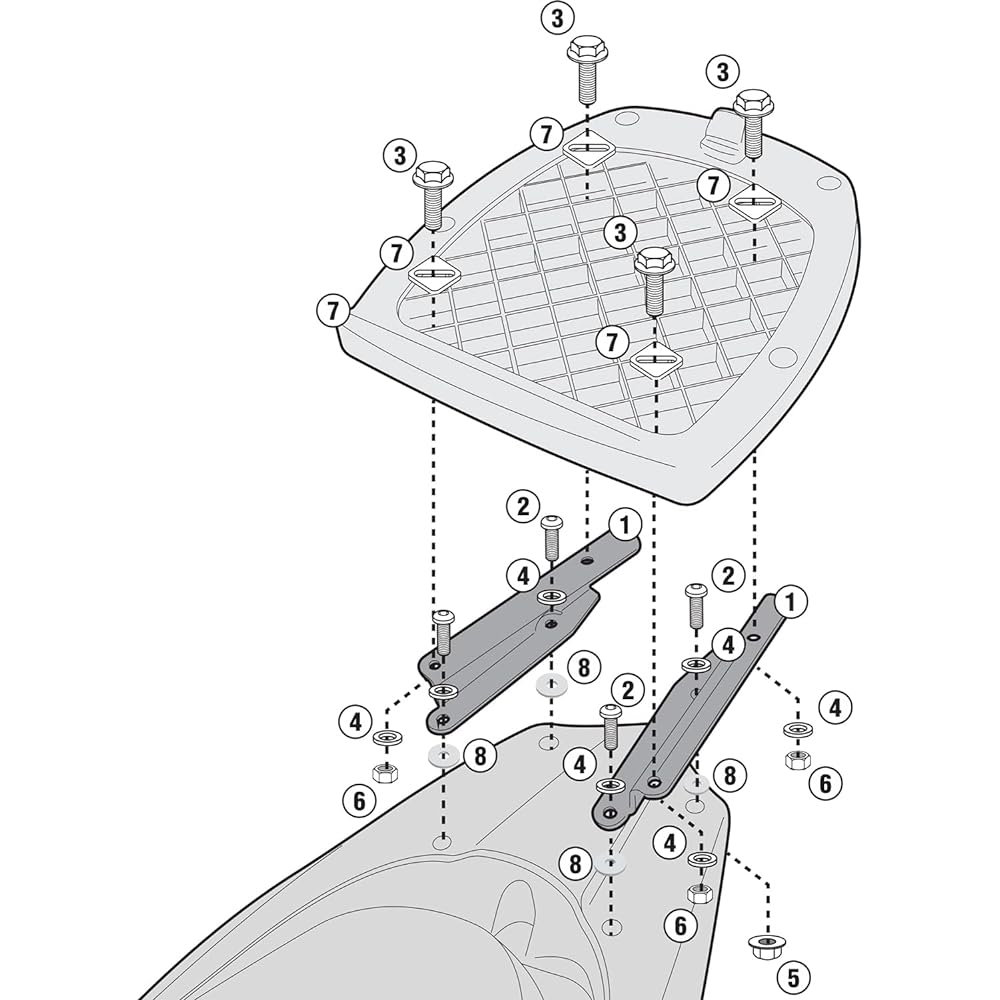 GIVI Motorcycle Top Case Fitting for Monolock Dio 110 (11-23) SR1153 96053