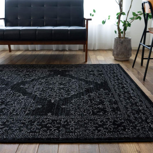 Sayan Sayan Ornament Rug Carpet Odin 200x250 3 Tatami Black Made in Belgium