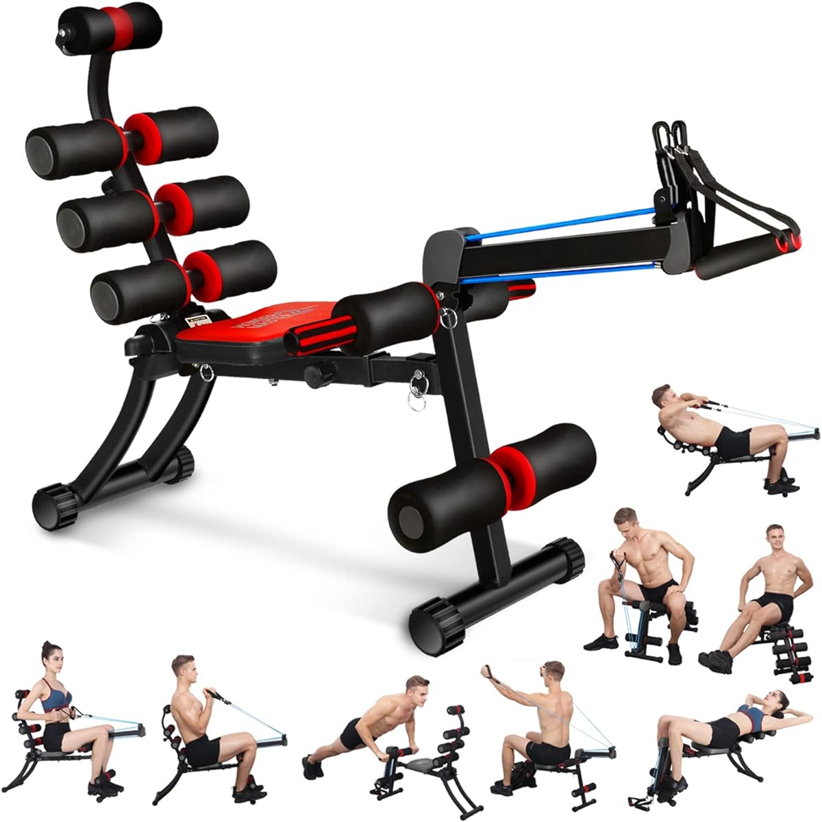 MBB 22 in 1 Wonder Master Core & Abdominal Workout Chair Foldable Adjustable Rowing Machine 22 Types of Exercises Fitness Equipment for Home Gym Sports