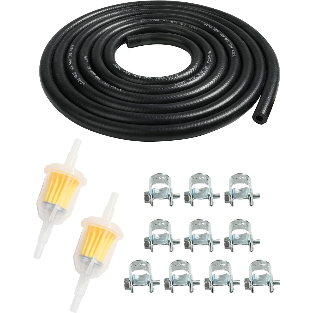 ESEWALAS 1/4 inch 5/16 inch ID fuel line kit 6 -foot fuel line + 2 gas -inline fuel filter Magnet + 10 adjustable mini fuel hose clamp fuel fuel fuel fuel fuel lines with replacement (1/4 inch (1/4 inch) (1/4 inch) 6mm)