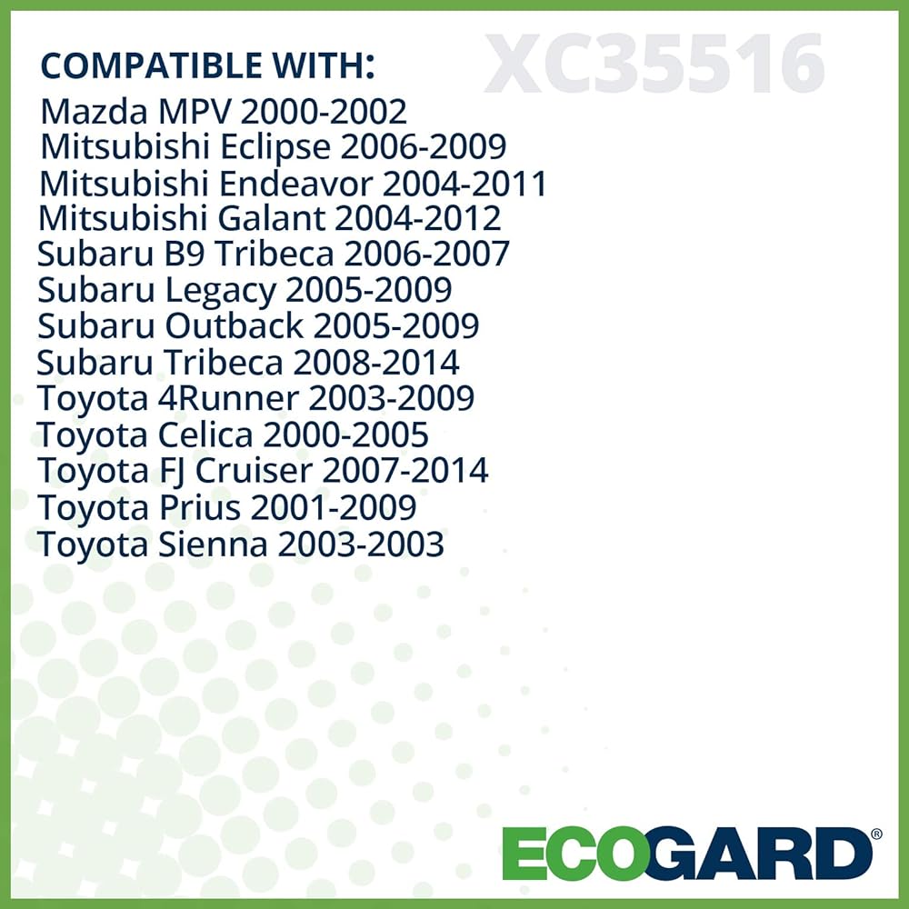 ECOGARD XC35516 Premium Cabin Air Filter Mazda MPV 2000-2002 | Mitsubishi Galant 2004-2011 Eclipse 2006-2009 | Subaru Outback 2005-2009 Legacy 2005-2009 Tribeca 2008-2014