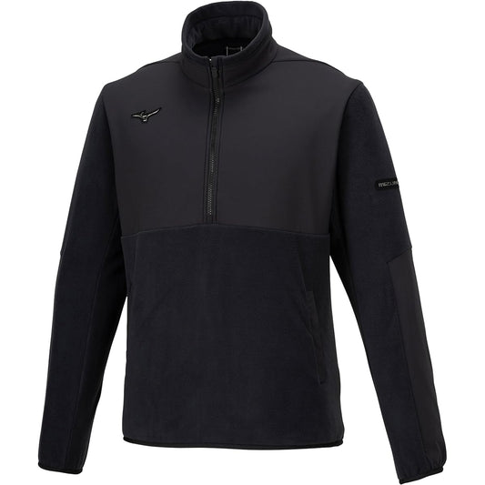 [Mizuno] Training Wear Hybrid Fleece Half Zip Long Sleeve Pullover Water Repellent Stretch 32MCA559