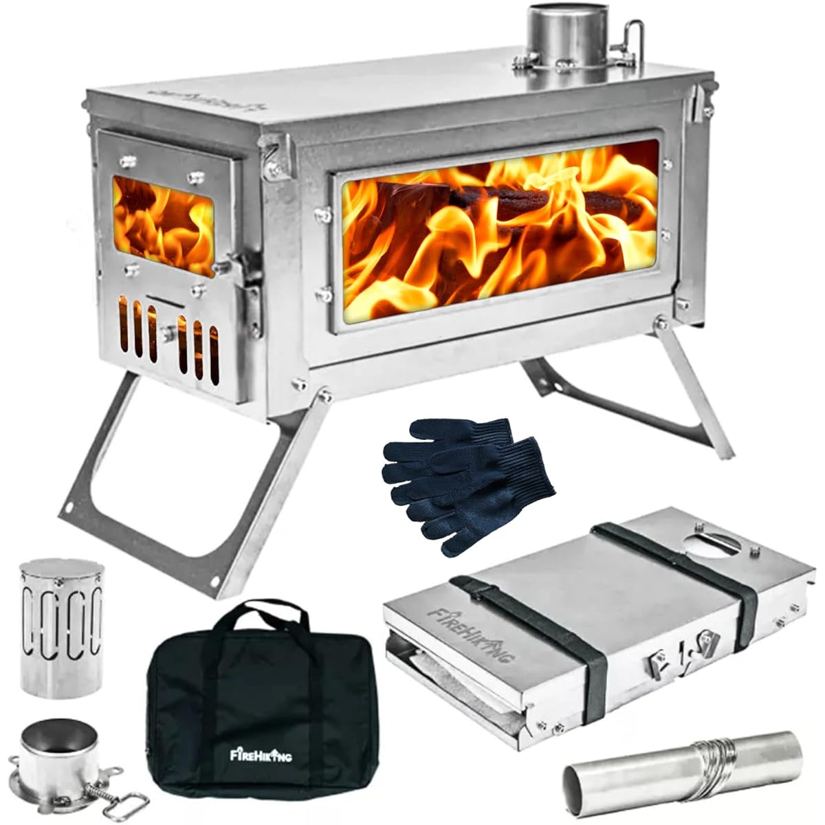 FireHiking Titanium Stove TOLA Wood Stove Camping Stove Foldable Ultra Lightweight Assembly Type Easy to Carry Bonfire
