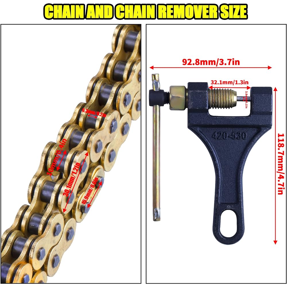 MRELC Gold 520 X Ring Chain + Chain Breaker 120 Link Connection Master Link